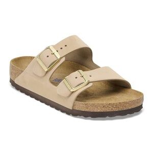 Birkenstock Arizona Nubuck Leather: Sandcastle